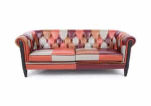 Livorno tubsofa leder patchwork