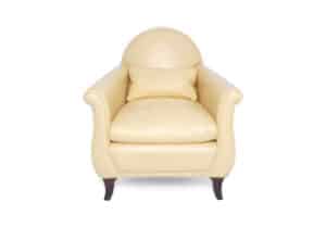 refurbished Poltrona Frau fauteuil Lyra geel