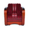 helena fauteil vintage red velvet en leader E2185 1