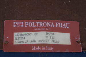 Vintage Poltrona Frau Sofa Rapsody