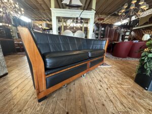 Schuitema Lawrence 2,5-zits Bank – Decoforma – Bubinga & Zwart Leer